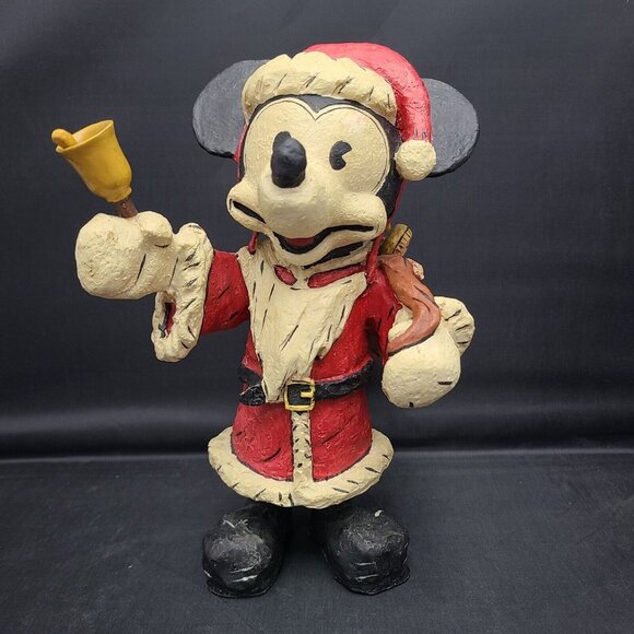 Disney Poliwoggs 9" Santa Mickey Vintage Holiday Sculpture Figurine - Picture 1 of 7
